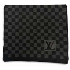Stole en laine noire et grise Louis Vuitton