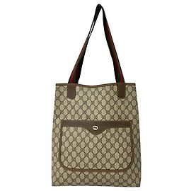 Borsa Tote in pelle GUCCI Vintage Sherry Line GG Logo