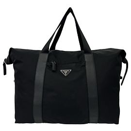 Borsa Boston Prada in nylon Tessuto Pocono e pelle Saffiano
