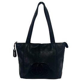 Borsa Tote Chanel Vintage Coco Mark Stitch in pelle caviar