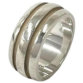 Autre Marque Anello Tiffany Vintage Grooved Double Line Band Ring
