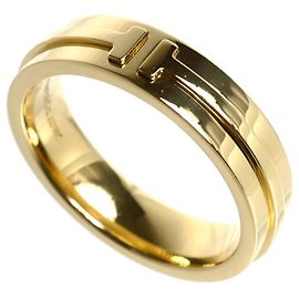 Autre Marque Anillo Tiffany 18K Yellow Gold T Two Wide Band Ring