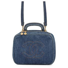 Sac Chanel Coco Mark en denim bleu