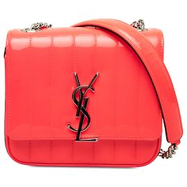 Autre Marque Borsa a catena Vicky Small Monogram in vernice Orange Saint Laurent