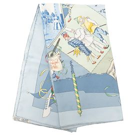 Hermès Blue Le Carnaval de Venise Seidentuch 90