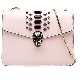 Bulgari Borsa a tracolla Bvlgari Serpenti Forever in vitello rosa decorata