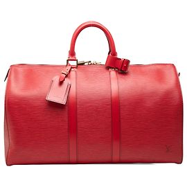 Louis Vuitton Red Epi Keepall 45