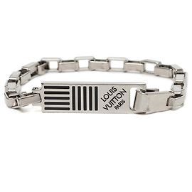 Pulseira de corrente Louis Vuitton em latão prateado e esmalte Damier Colors