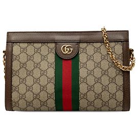 Gucci Beige Small GG Supreme Web Ophidia Chain Crossbody