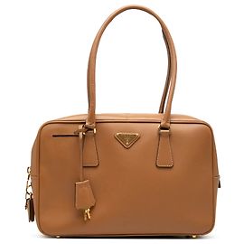 Sac à main Prada Brown Saffiano Bauletto