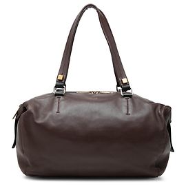 Céline Celine Triple Zip Schultertasche aus braunem Lammleder