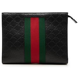 Clutch Gucci Black Guccissima Web