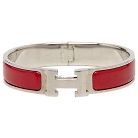 Pulsera Clic H PM de esmalte rojo Hermès