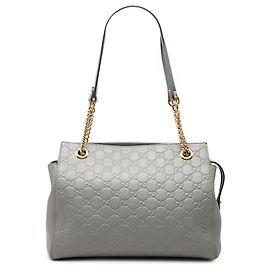 Borsa a spalla soft Guccissima Gucci Grigio Medium