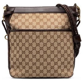 Borsa a tracolla Gucci in tela GG beige