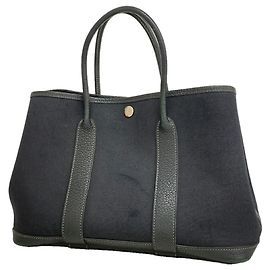Hermès Bolso Tote Hermes Garden TPM Toile Officier Black