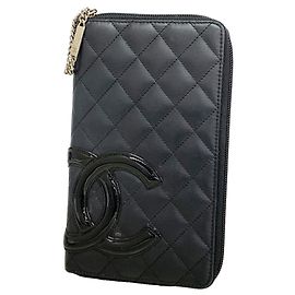 Chanel Cambon Langes Portemonnaie aus Lammleder
