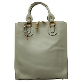 Chloé Green Leather Tote Bag