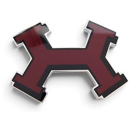 Hermès HERMES STREET GÜRTELSCHNALLE 32MM SILBERFARBENES METALL BORDEAUX EMAILLE