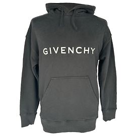 Felpa con cappuccio Givenchy con stampa logo in cotone nero