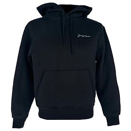  Jacquemus Logo-Embroidered Hoodie in Black Cotton 