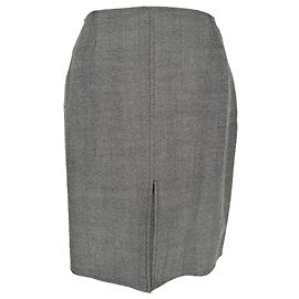 Autre Marque Mini saia em lã cinza com padrão herringbone Christian Dior