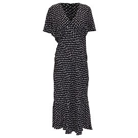 Abito midi stampato con scollo a V Diane Von Furstenberg in viscosa nera
