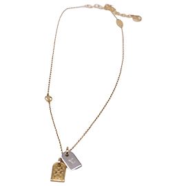 Collar de cadena con colgante Nanogram Louis Vuitton en latón dorado