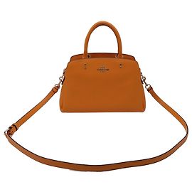 Bolsa Coach Mini Lillie Carryall em couro laranja