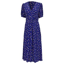 Abito midi stampato Sammie di Diane Von Furstenberg in viscosa blu