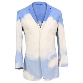 Louis Vuitton Embossed Cloud Blazer in Blue Polyester