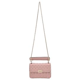 Borsa a tracolla Valentino Garavani Medium Rockstud Spike in pelle rosa