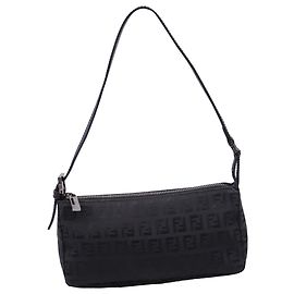 Borsa a tracolla Pochette Fendi Mini Zucchino in tela nera