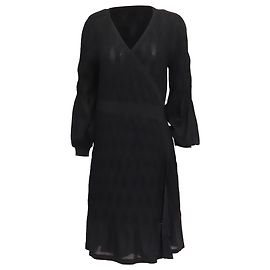 Abito mini wrap in maglia Brenna Diane Von Furstenberg in poliestere nero