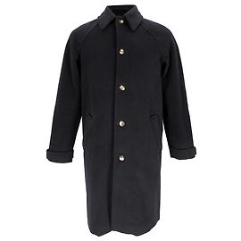 Apc A.P.C. Ethan einreihiger Mantel aus schwarzer Wolle