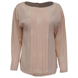 Christian Dior Dior Bluse aus rosa Seide mit Blumenprint und Plissee-Akzenten