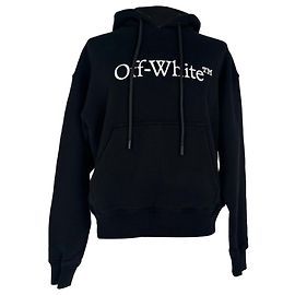 Off White  Off-White Logo-Print Hoodie in Black Cotton