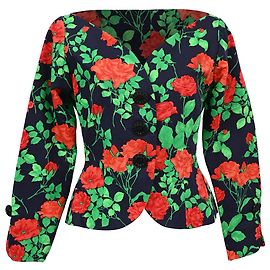 Yves Saint Laurent YSL Vintage Floral Rive Gauche Jacke aus multicolore Baumwolle