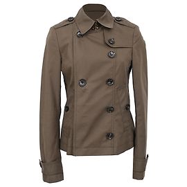 Cappotto Peacoat Burberry a quadri in cotone marrone