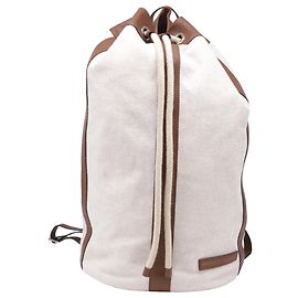 Mochila com cordão Brunello Cucinelli em lona bege