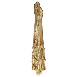 The Vampire's Wife The Sky Rocket Maxi Kleid aus metallgoldener Wolle