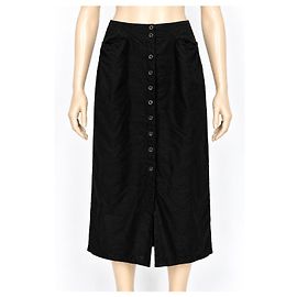 Falda midi Kenzo Paris de mezcla de lino negra
