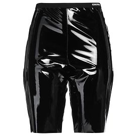 Red Valentino Pantalones cortos de cintura alta en charol negro