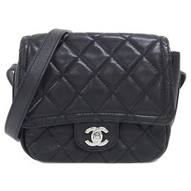 Chanel 91446 Schultertasche aus schwarzem Leder