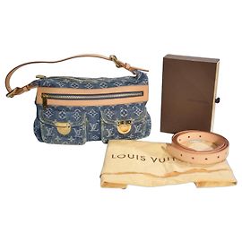 Louis Vuitton Bolsa Baggy PM Denim Monogram Azul