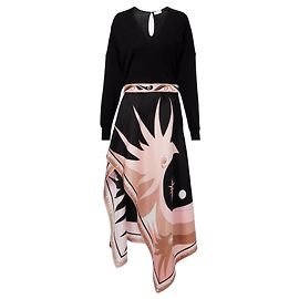 Vestido Asimétrico Emilio Pucci de Seda y Viscosa con Estampado