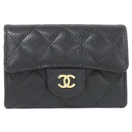Chanel Timeless Classic Black Grained Calfskin Card Case