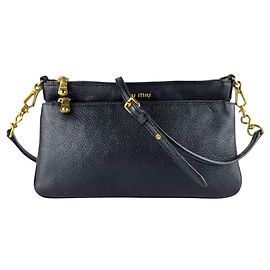 Borsa a tracolla Miu Miu in pelle nera