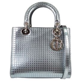 Christian Dior Lady Dior Micro Cannage Metallic Calfskin Mini