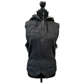 Dolce & Gabbana Gilet Ibrido Lana Spina di Pesce Uomo